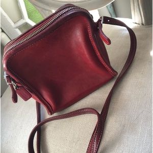 Vintage Coach Red Leather Bellini Mini Cross Body Purse #9139